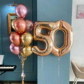 Фонтан из шаров на юбилей 50 лет